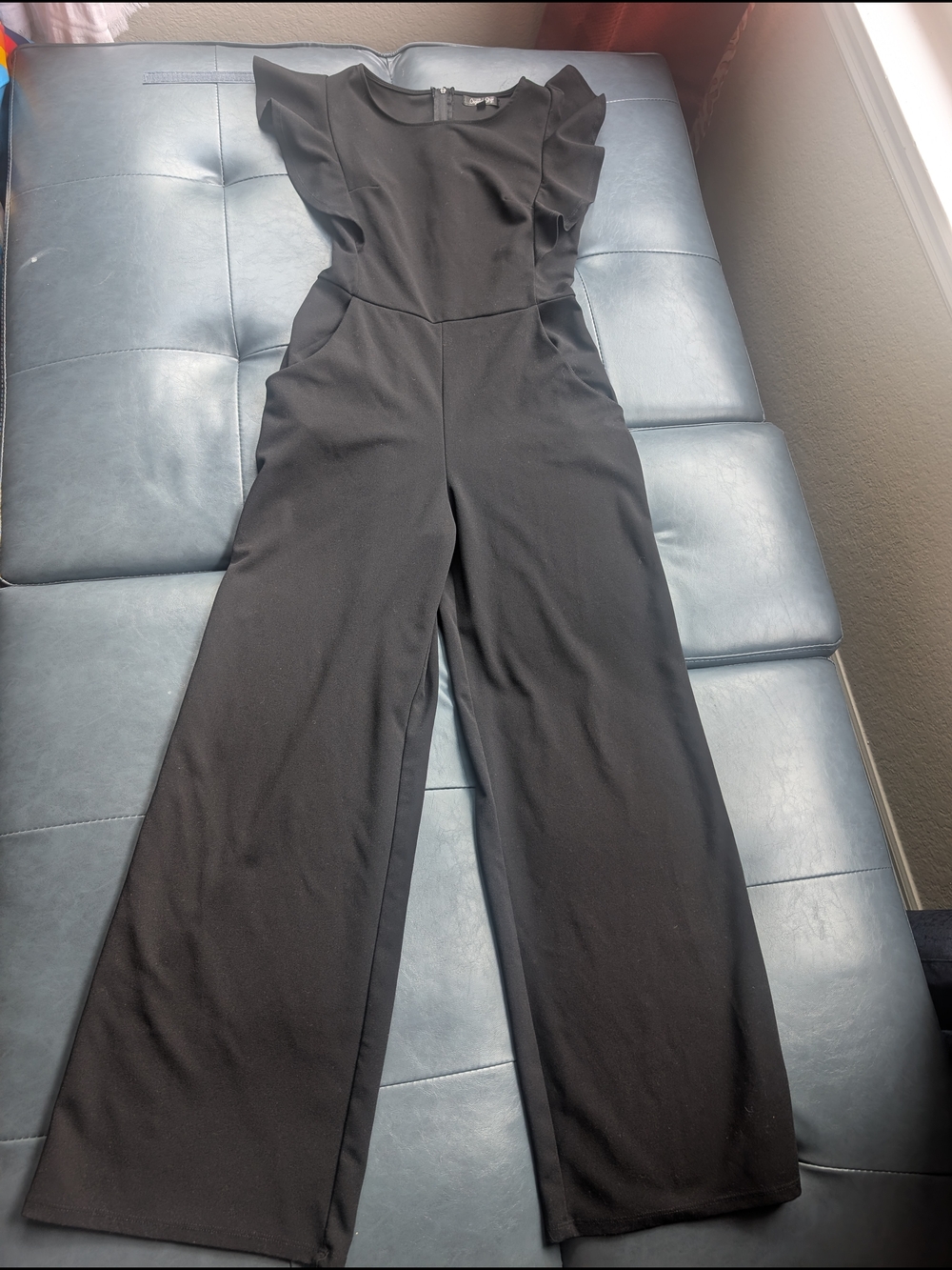 Wide-Leg Jumpsuit with Flutter Sleeves